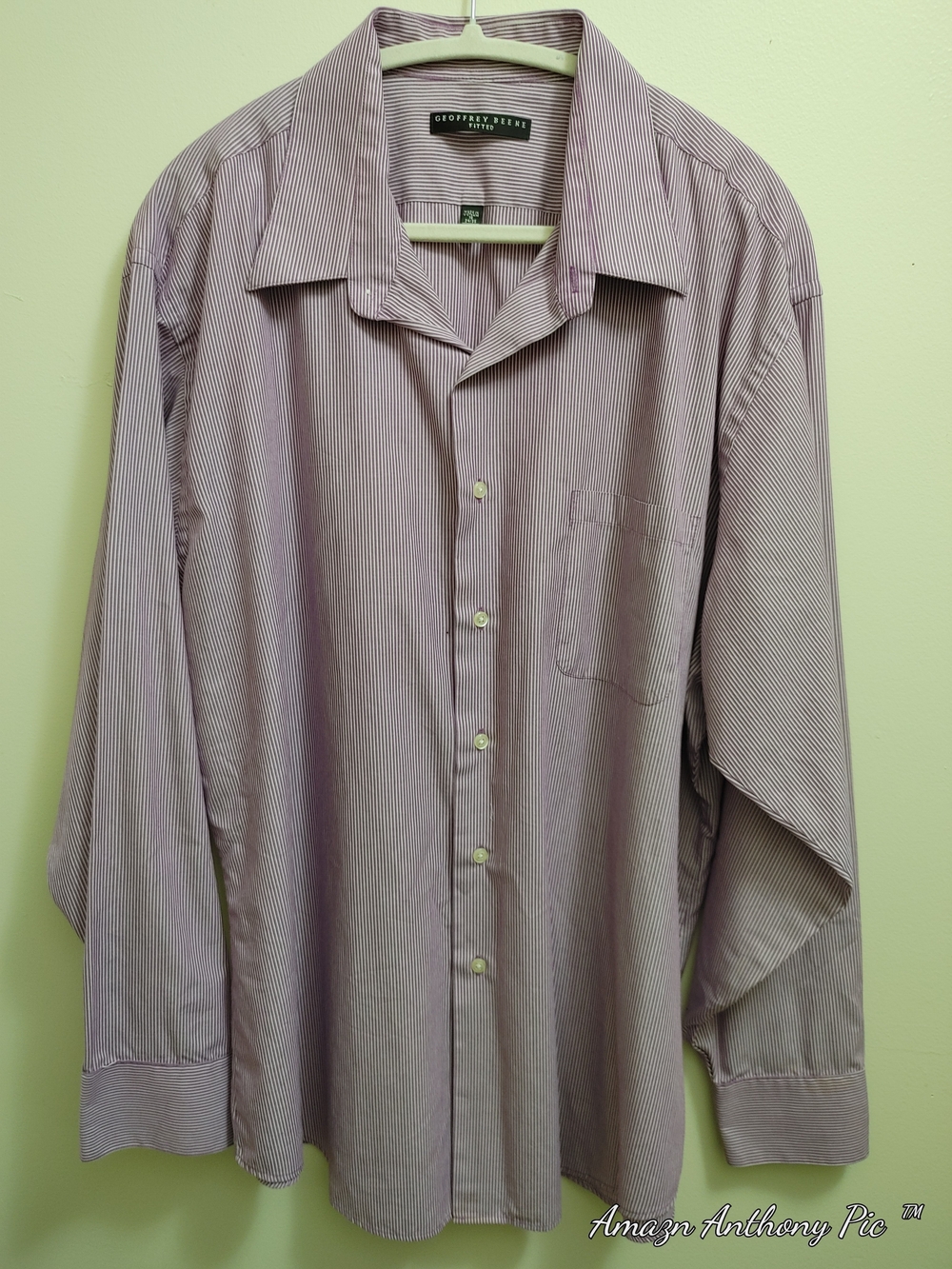 Geoffrey Beene Men's Pinstripe Dress Shirt in Lavender